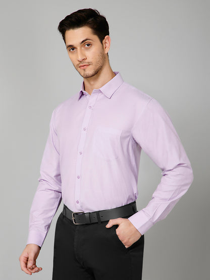 Iris Haze - Pure Cotton Light Purple Formal Chambray Shirt