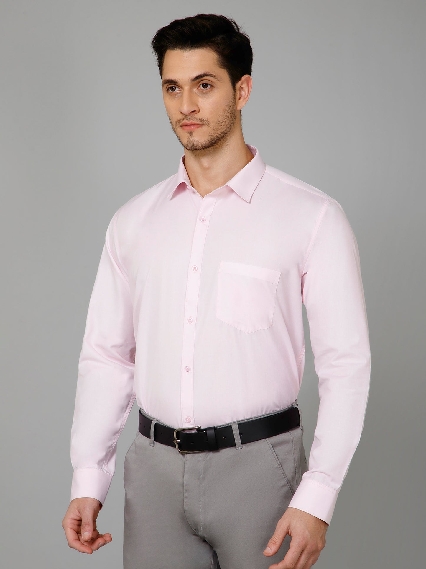 Rosewood Pink - Pure Cotton Pastel Pink Formal Chambray Shirt