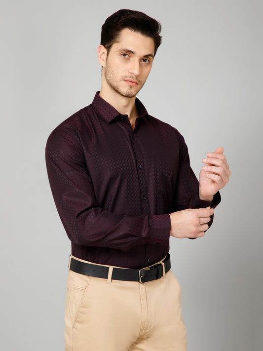 Scarlet Shimmer - Pure Cotton Maroon Clubwear Shirt