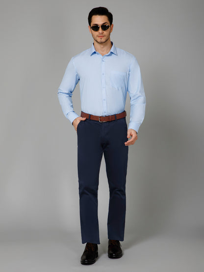 Glacial Blue - Pure Cotton Light Blue Formal Chambray Shirt