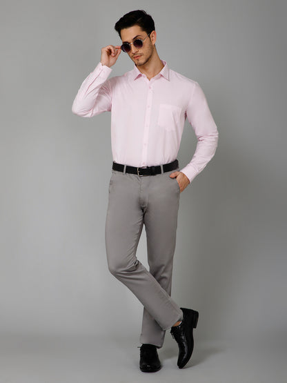 Rosewood Pink - Pure Cotton Pastel Pink Formal Chambray Shirt