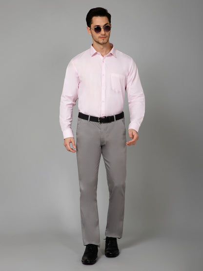 Rosewood Pink - Pure Cotton Pastel Pink Formal Chambray Shirt